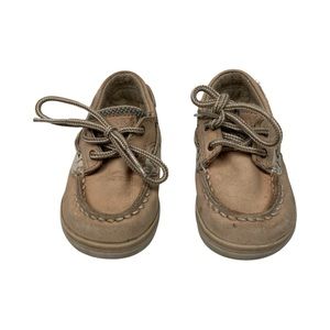 Sperry Top Sider Bluefish Prewalker Leather Boat Shoes Toddler Size 4 Tan